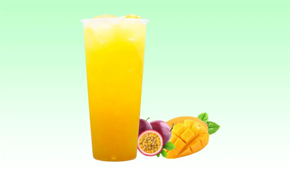 Golden Paradise Fruit Tea at Mu Cha，a Bubble Tea Shop in Fredericksburg