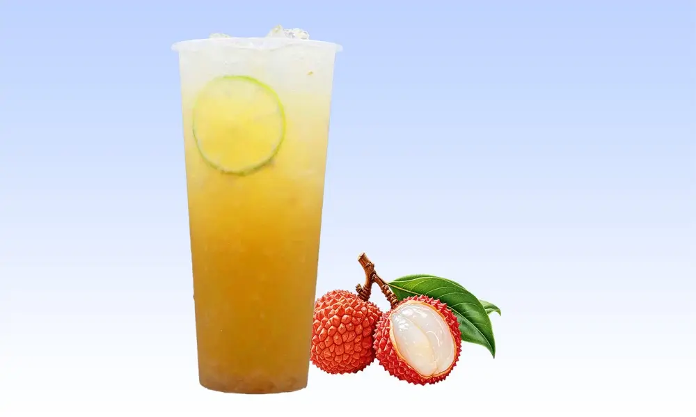 Lychee Fruit Tea at Mu Cha，a Bubble Tea Shop in Fredericksburg