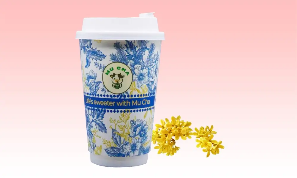 Osmanthus Oolong Latte at Mu Cha，a Bubble Tea Shop in Fredericksburg